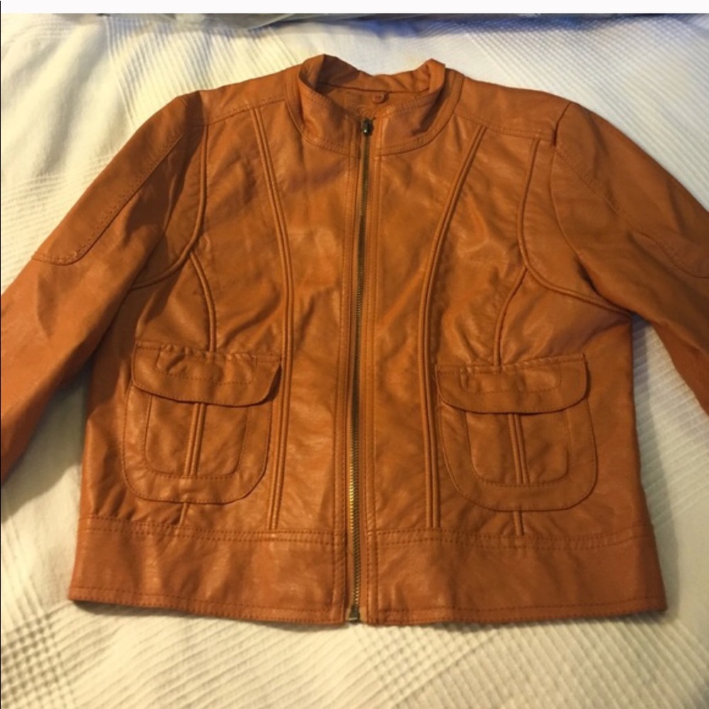Orange leather jacket 🧥